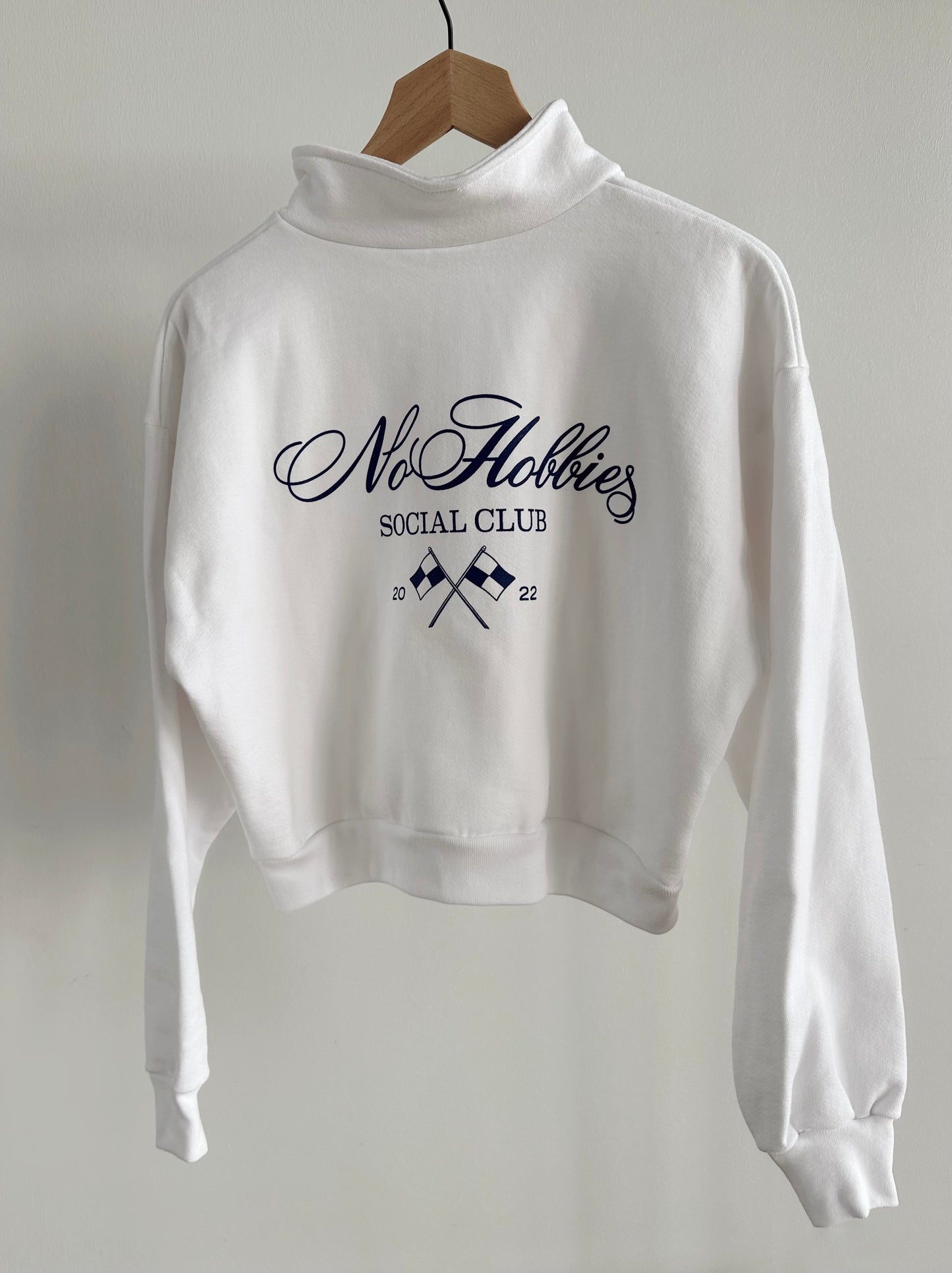 Social Club Collection - White/Royal Blue Quarter Zip