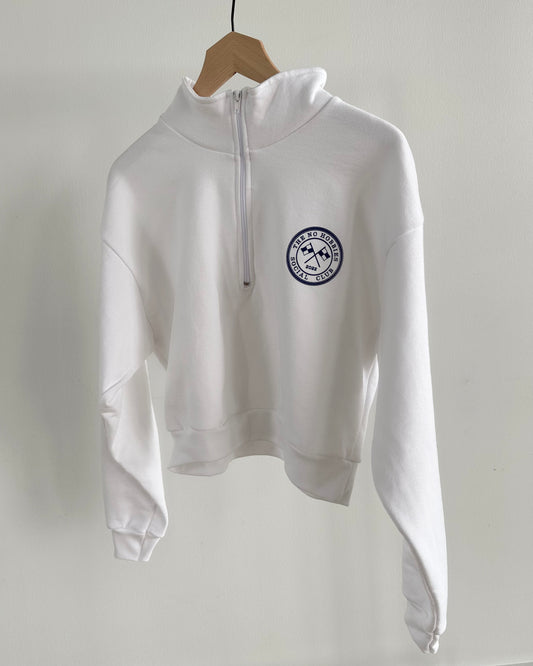 Social Club Collection - White/Royal Blue Quarter Zip