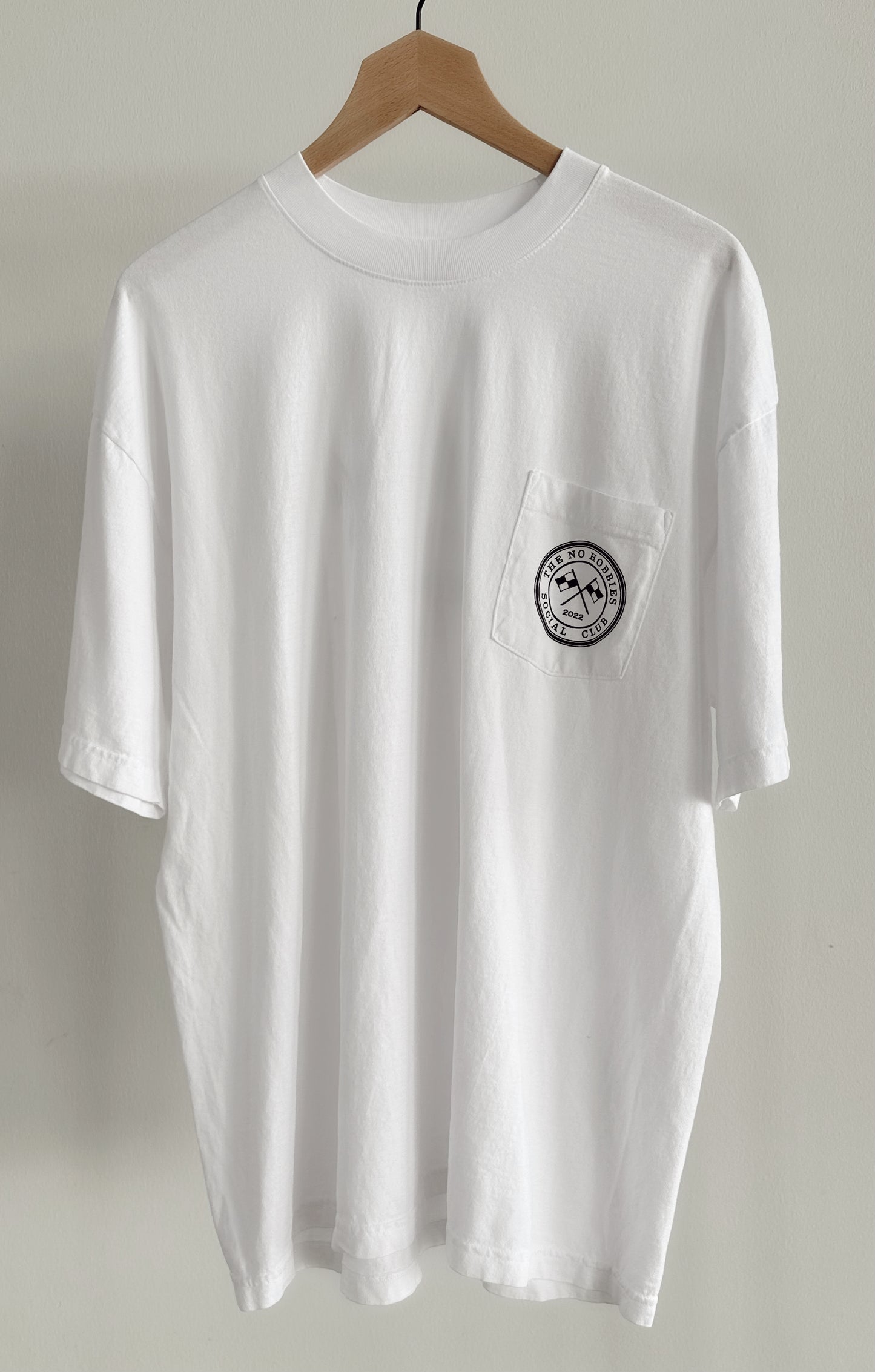 Social Club Collection - White/Black Pocket Tee